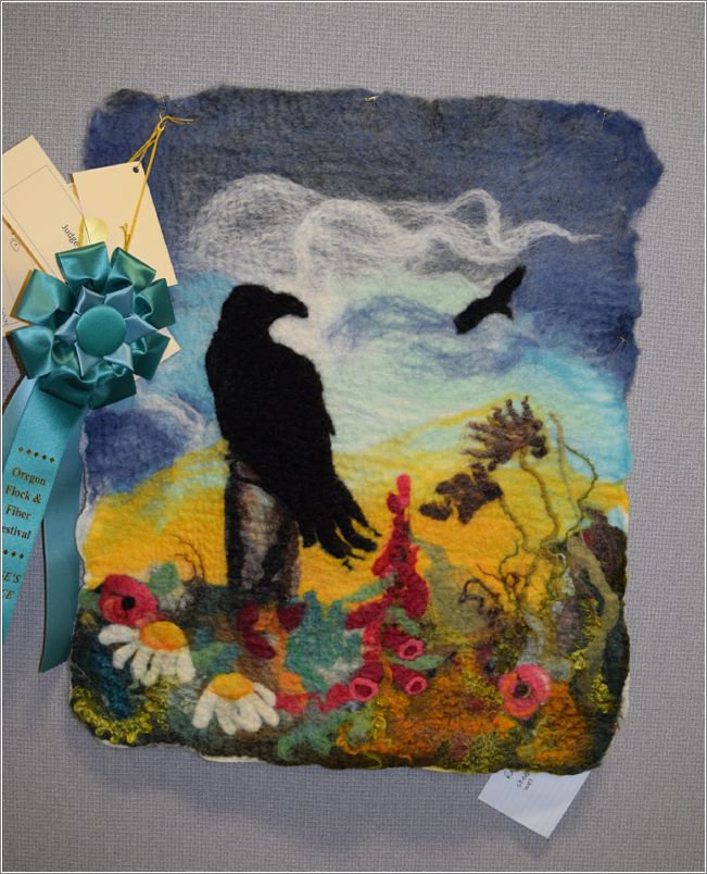 Mady Worsfelds felted Raven #7. Photo: Peggy Lundquist.